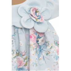 فستان - أزرق - ناعم بطبعة زهور مع اكسسوار شعر 36197