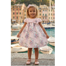 فستان - وردي - ناعم بطبعة زهور مع اكسسوار شعر 36197