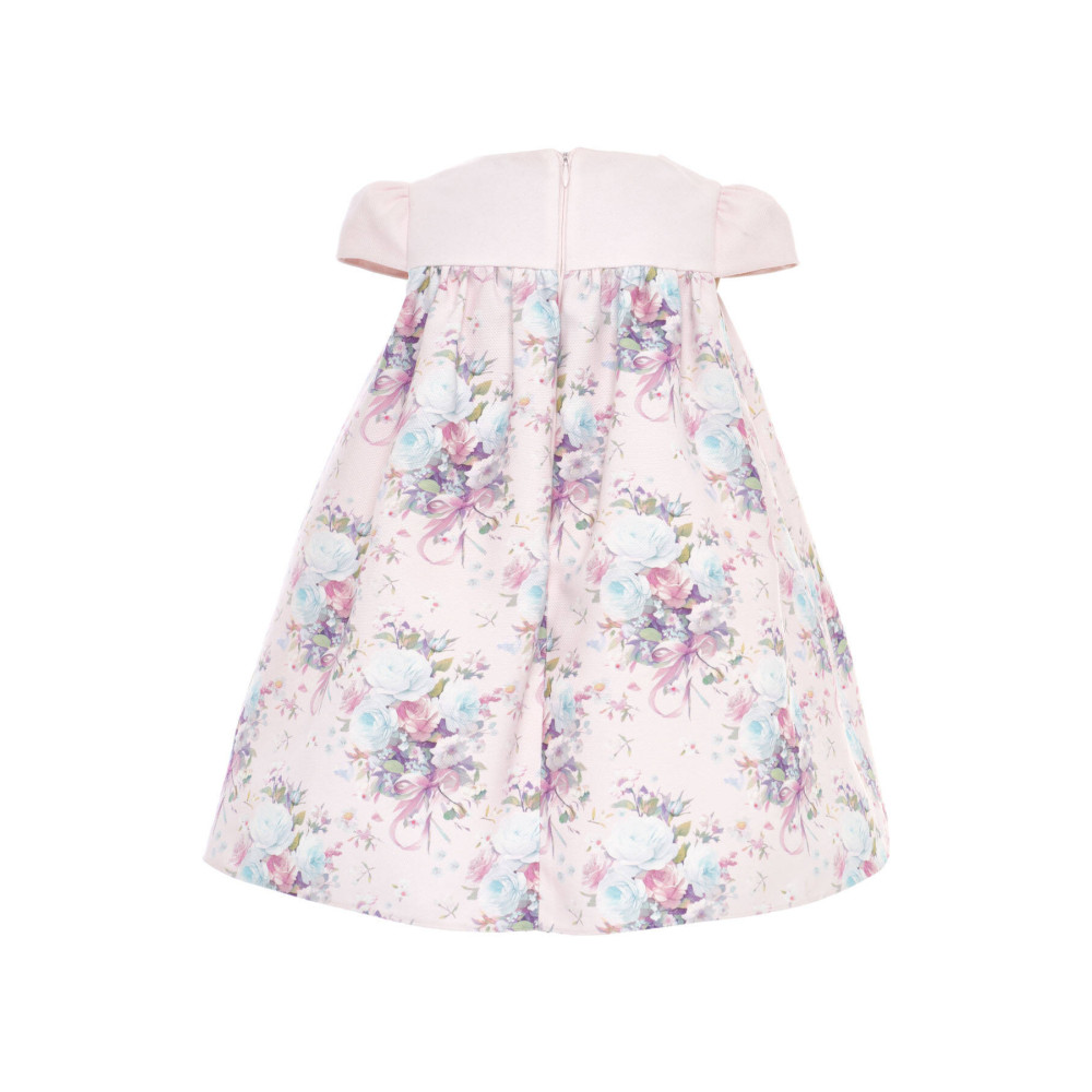 فستان - وردي - ناعم بطبعة زهور مع اكسسوار شعر 36197