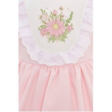 فستان - وردي - بتطريز زهور مع اكسسوار شعر 36122