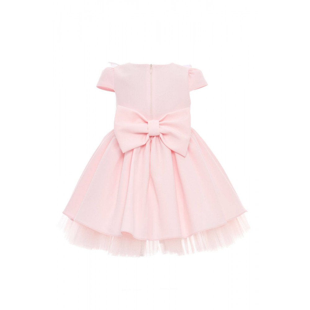 فستان - وردي - بتطريز زهور مع اكسسوار شعر 36122