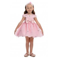 فستان ناعم مطرز مع اكسسوار شعر 36078