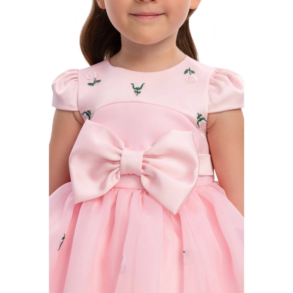 فستان ناعم مطرز مع اكسسوار شعر 36078