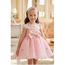 فستان ناعم مطرز مع اكسسوار شعر 36078