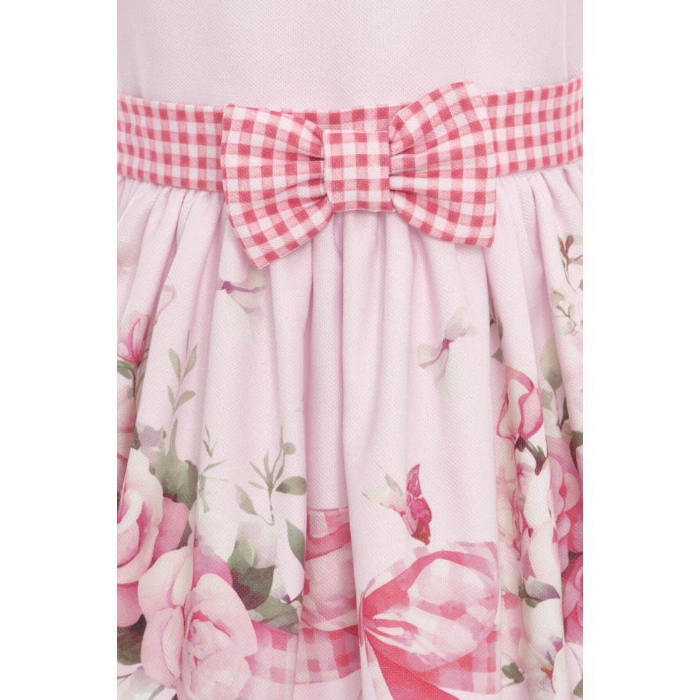 فستان - وردي - مزهر للبنات مع  طوق شعر 36223