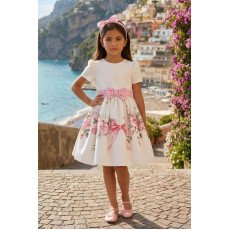 فستان - أبيض - مزهر للبنات مع  طوق شعر 36223