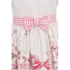 فستان - أبيض - مزهر للبنات مع  طوق شعر 36223