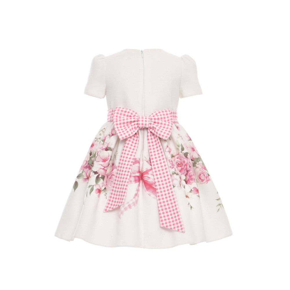 فستان - أبيض - مزهر للبنات مع  طوق شعر 36223