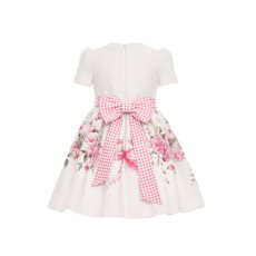 فستان - أبيض - مزهر للبنات مع  طوق شعر 36223