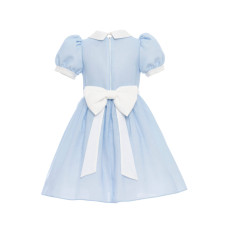 فستان كلاسيكي - أزرق - بتطريز يدوي مع اكسسوار شعر 36383