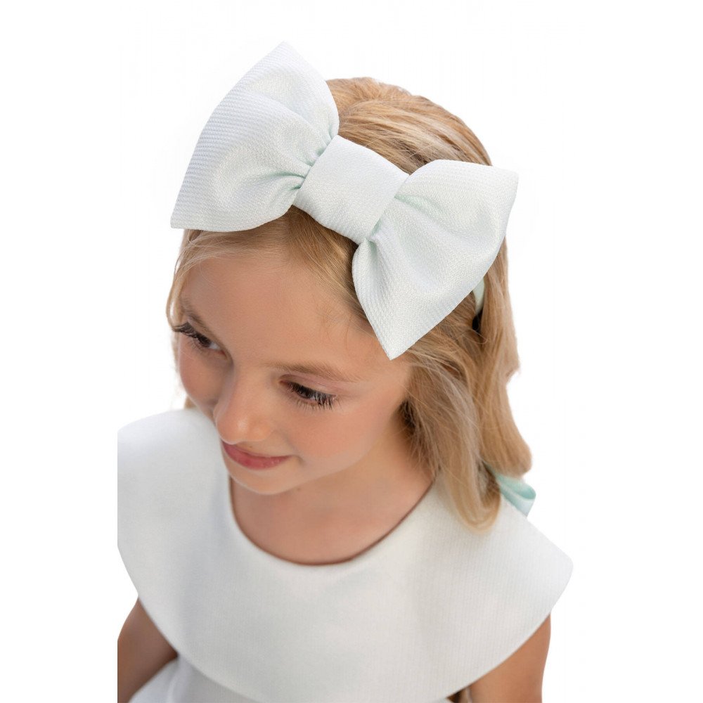 فستان بناتي - أزرق - بثنيات ناعمة وحافة فستان بنقشة زهور 36210