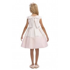 فستان بناتي - وردي - بثنيات ناعمة وحافة فستان بنقشة زهور 36210