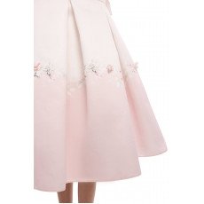 فستان بناتي - وردي - بثنيات ناعمة وحافة فستان بنقشة زهور 36210