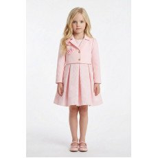 فستان بناتي جاكار مع جاكيت بورود قماشية 36342