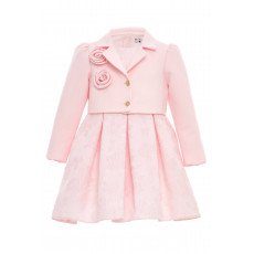 فستان بناتي جاكار مع جاكيت بورود قماشية 36342