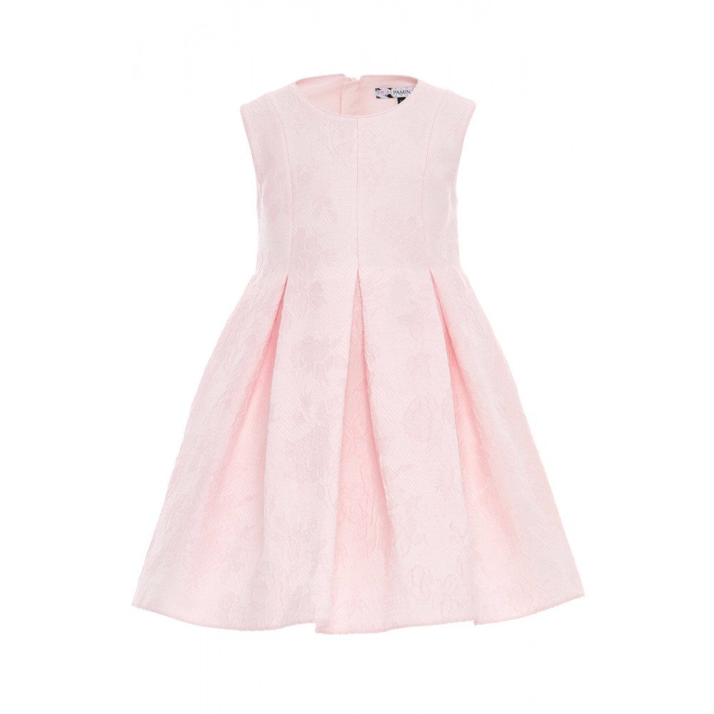 فستان بناتي جاكار مع جاكيت بورود قماشية 36342