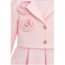 فستان بناتي جاكار مع جاكيت بورود قماشية 36342