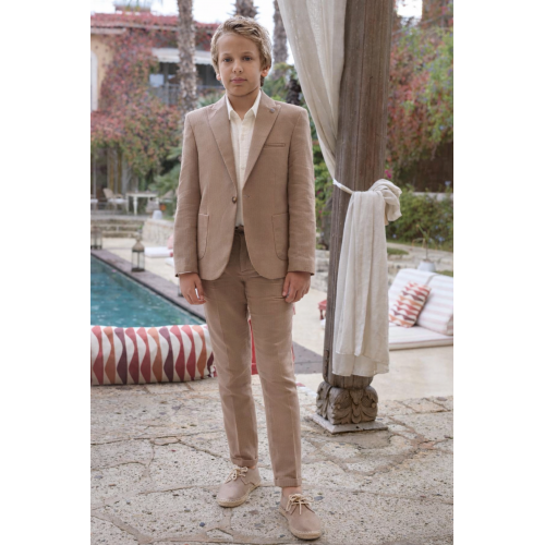 بدلة أولاد كلاسيك لون  بني أنيقة  20240