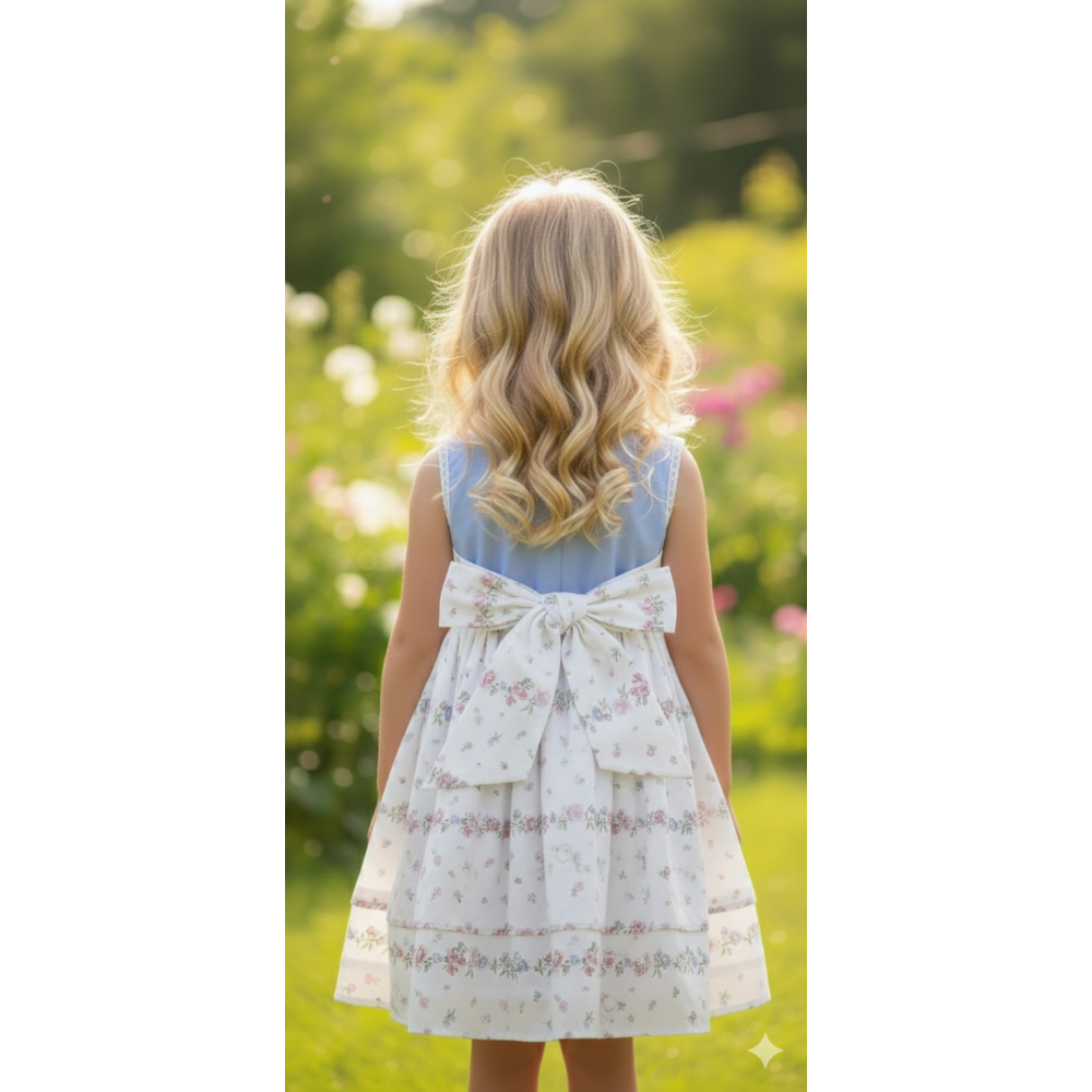 فستان "أحلام الربيع" - قطني ناعم بتفاصيل الدانتيل والزهور 20267