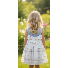 فستان "أحلام الربيع" - قطني ناعم بتفاصيل الدانتيل والزهور 20267
