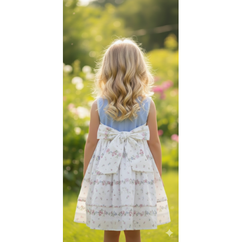 فستان "أحلام الربيع" - قطني ناعم بتفاصيل الدانتيل والزهور 20267