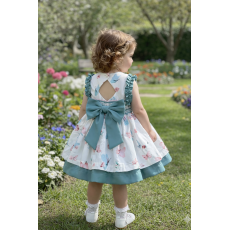 طقم  الفراشات  فستان مع قبعة وبفتحة ظهر  20269