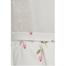 طقم فستان - أبيض - بنقشة زهور مع جاكيت لبنات السن المحير 36299