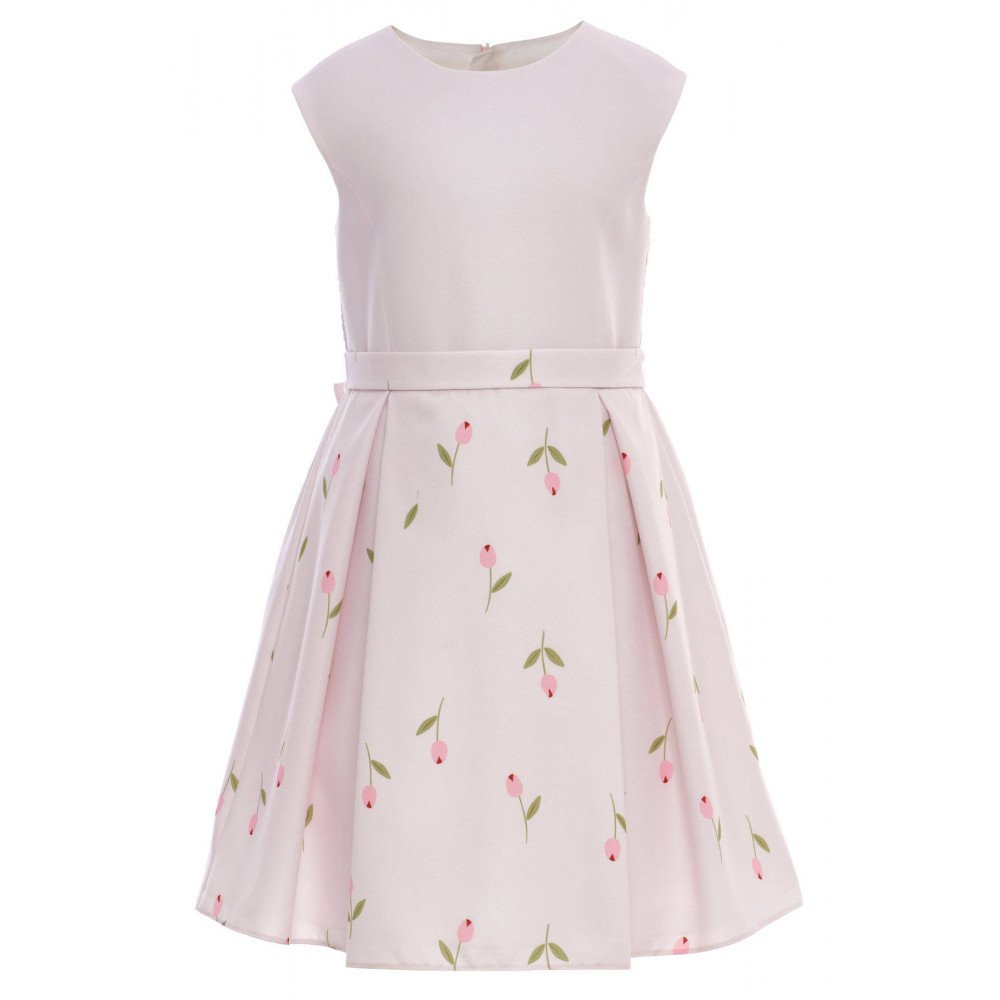 طقم فستان - وردي - بنقشة زهور مع جاكيت لبنات السن المحير 36299