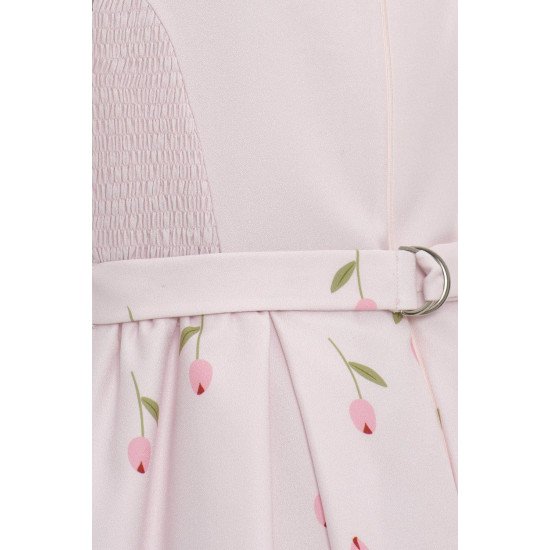 طقم فستان - وردي - بنقشة زهور مع جاكيت لبنات السن المحير 36299