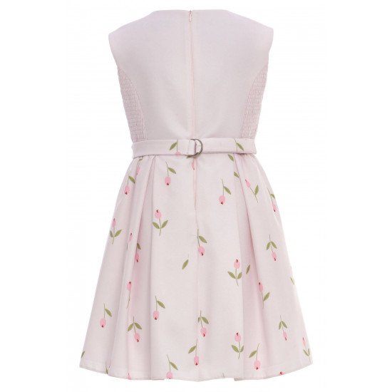 طقم فستان - وردي - بنقشة زهور مع جاكيت لبنات السن المحير 36299