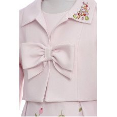 طقم فستان - وردي - بنقشة زهور مع جاكيت لبنات السن المحير 36299