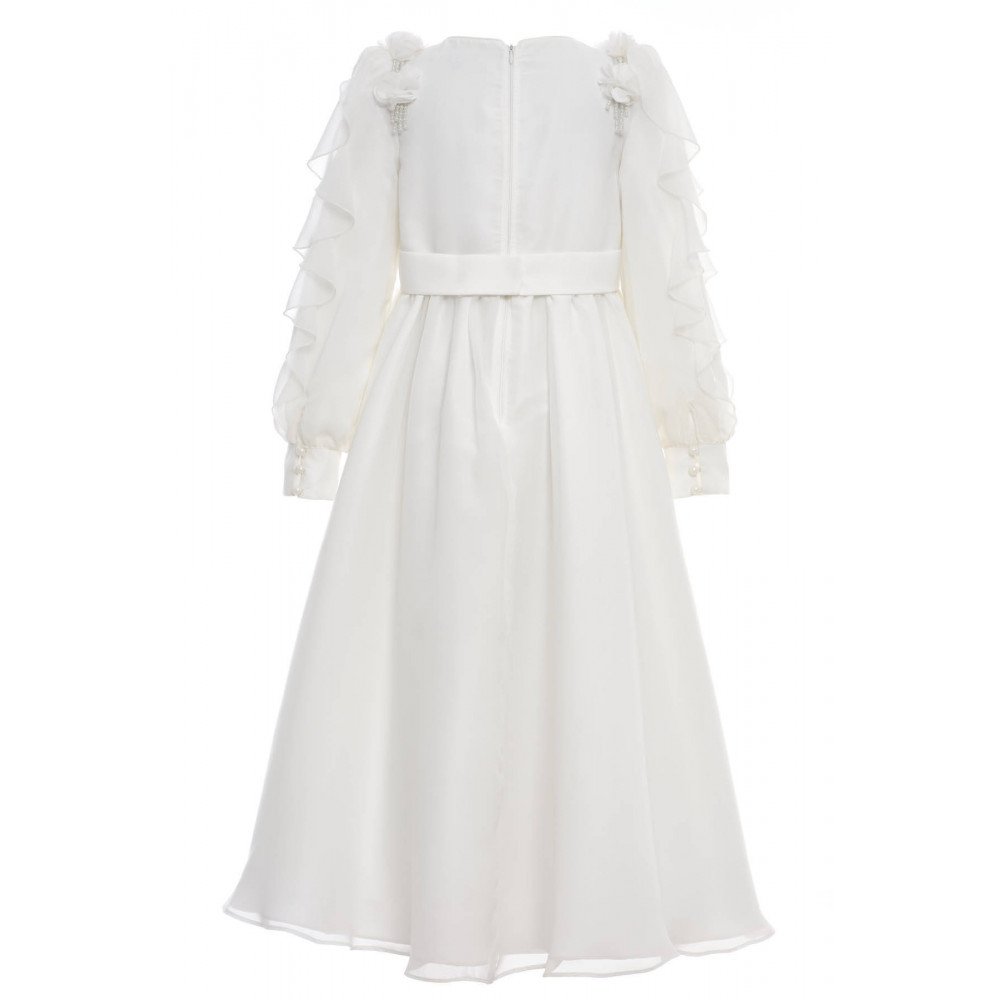 فستان شيفون ماكسي - أبيض - لبنات السن المحير والمحجات 36382