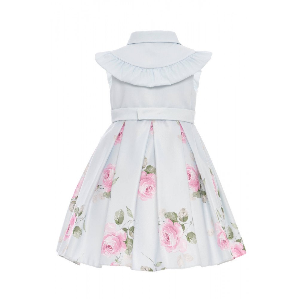 فستان - أزرق - بنقشة زهور مع حقيبة مطابقة 36343