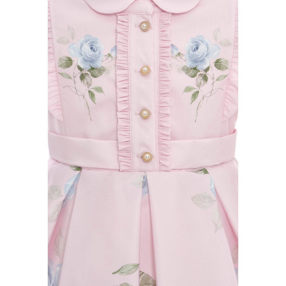 فستان - وردي - بنقشة زهور مع حقيبة مطابقة 36343