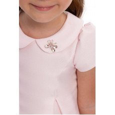 فستان - وردي - مع تفاصيل فيونكة و اكسسوار شعر 36169