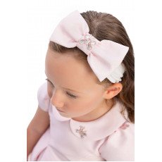 فستان - وردي - مع تفاصيل فيونكة و اكسسوار شعر 36169