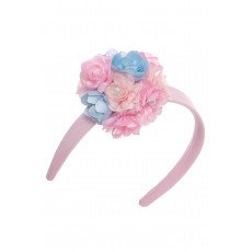 فستان ماكسي - وردي - من الأورجانزا مزين بالزهور مع إكسسوار للشعر 36368