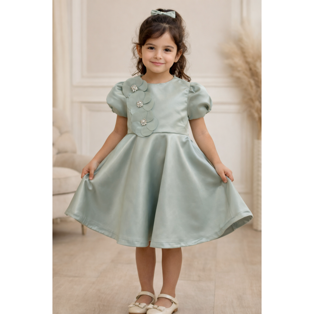 فستان مزين بالزهور 26004