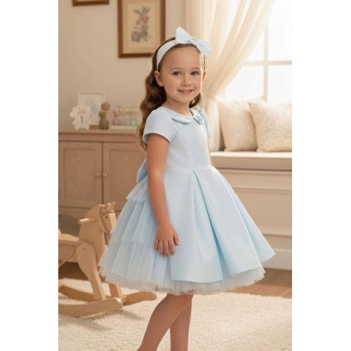 فستان - أزرق - مع اكسسوار شعر 36169