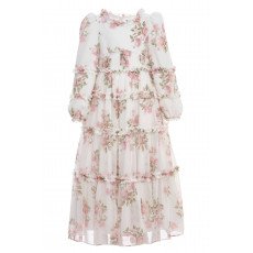 فستان بناتي - بيج - طويل بطبقات وزخرفة زهور وكشكش لبنات السن المحير والمحجبات 36396 فستان بناتي - بيج - طويل بطبقات وزخرفة زهور وكشكش لبنات السن المحير والمحجبات 36396