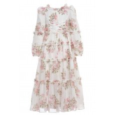 فستان بناتي - بيج - طويل بطبقات وزخرفة زهور وكشكش لبنات السن المحير والمحجبات 36396 فستان بناتي - بيج - طويل بطبقات وزخرفة زهور وكشكش لبنات السن المحير والمحجبات 36396