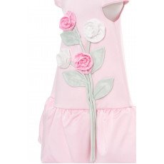 فستان بناتي - وردي - بأكمام منفوشة مع تطبيقات زهورر 36264 فستان بناتي - وردي - بأكمام منفوشة مع تطبيقات زهورر 36264