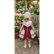 طقم بناتي  فخم فستان الوروود مع قبعة  202625