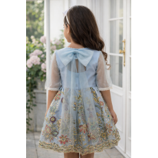 فستان الزهور الملكية – أزرق سماوي 26015