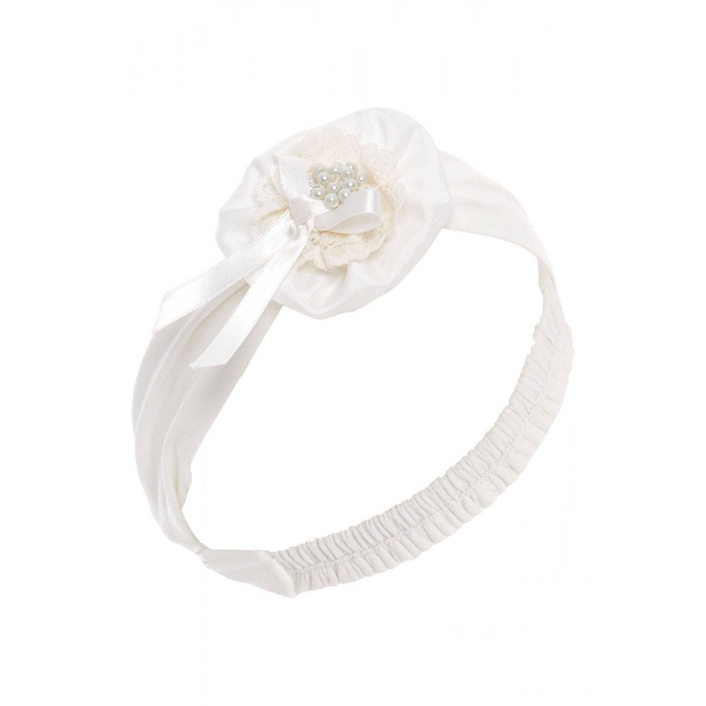 فستان دانتيل أبيض تصميم كلاسيكي للبنات الصغيرات مع ربطة رأس 36315 فستان دانتيل أبيض تصميم كلاسيكي للبنات الصغيرات مع ربطة رأس 36315