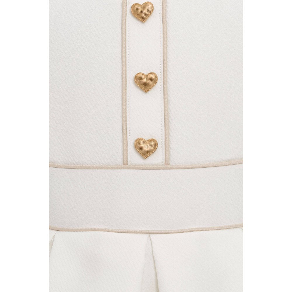 فستان بناتي أبيض مطرز بالزهور مع أزرار على شكل قلوب وحقيبة متناسقة 36182 فستان بناتي أبيض مطرز بالزهور مع أزرار على شكل قلوب وحقيبة متناسقة 36182