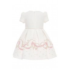 فستان بناتي أبيض مطرز بالزهور مع أزرار على شكل قلوب وحقيبة متناسقة 36182 فستان بناتي أبيض مطرز بالزهور مع أزرار على شكل قلوب وحقيبة متناسقة 36182