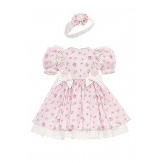 فستان بناتي مزهر - وردي - بأكمام منفوخة مع اكسسوار شعر 36357 فستان بناتي مزهر - وردي - بأكمام منفوخة مع اكسسوار شعر 36357