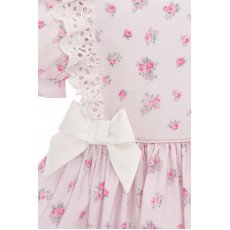 فستان بناتي مزهر - وردي - بأكمام منفوخة مع اكسسوار شعر 36357 فستان بناتي مزهر - وردي - بأكمام منفوخة مع اكسسوار شعر 36357