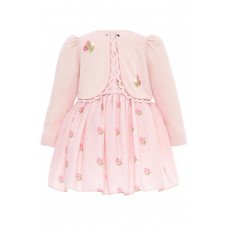 فستان بناتي - وردي - مطرز بالورود مع جاكيت 36385